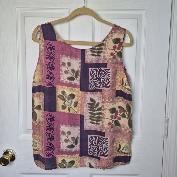 Stunt Womens Size Large Lightweight Soft Silk Sleeveless Tank Pink Purple - Picture 4 of 4